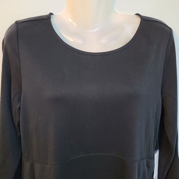 Soft Surroundings Women SP Fairfax Tunic Black Button High Low Pockets NWT - Picture 3 of 11